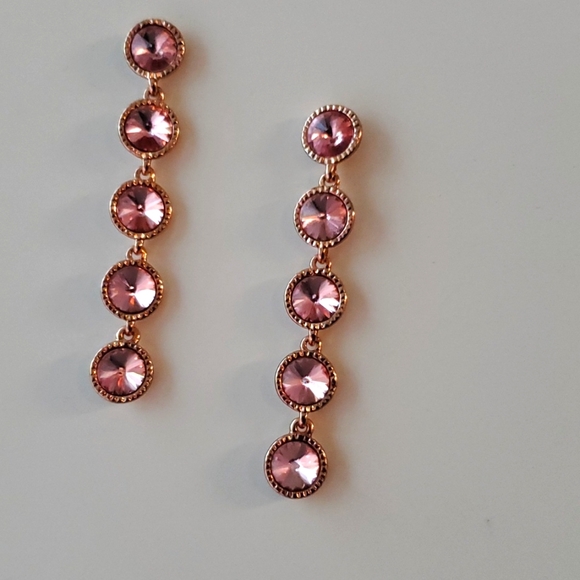 Ted Baker Rose Gold Rizza Rivoli Crystal Earrings - Picture 2 of 2